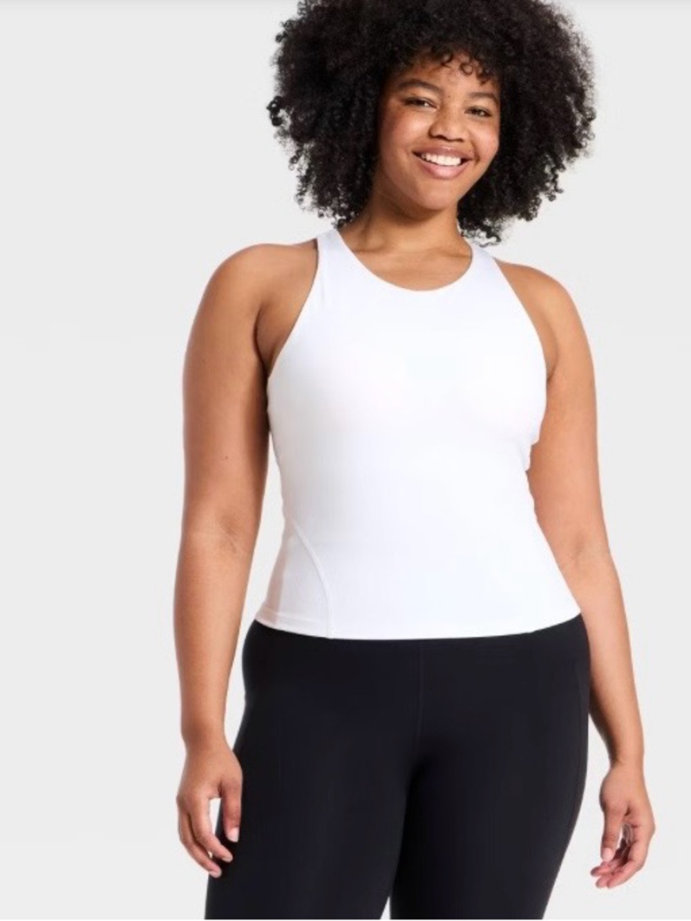 all in motion White  Sports Tank